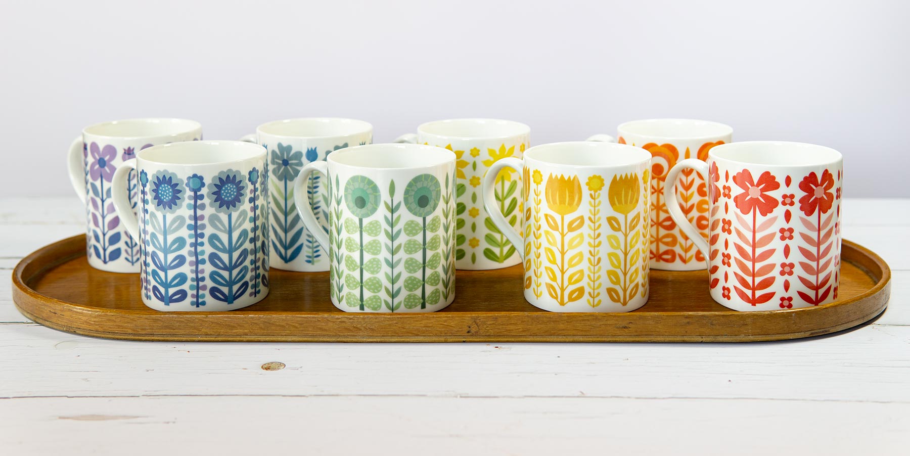 vintage pattern bone china mugs
