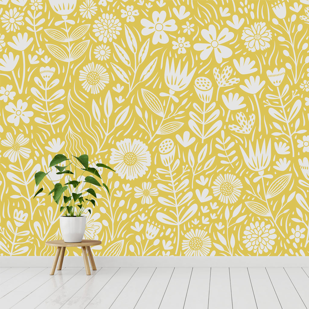 big yellow flower wallpaper