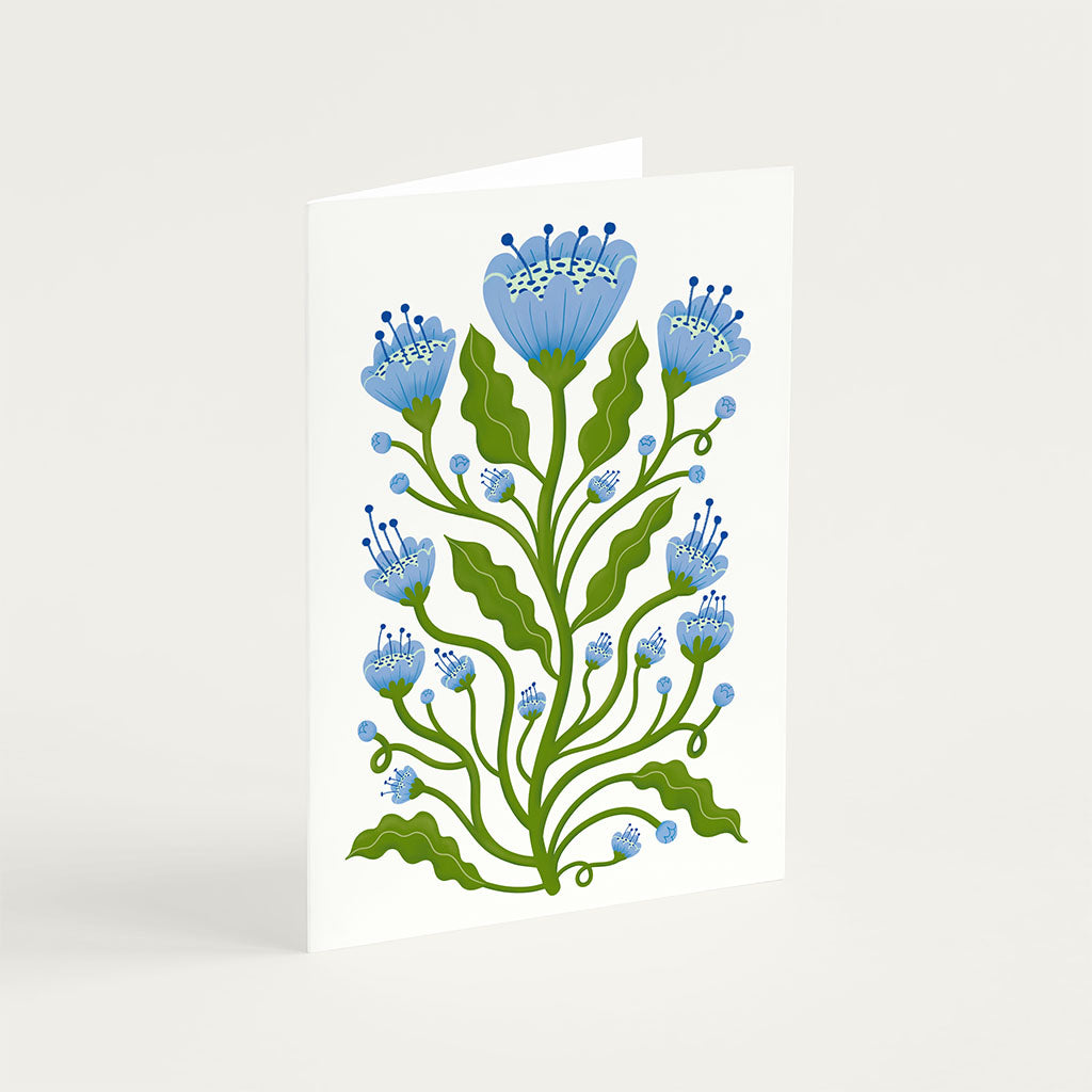 Blue Poppies Greetings Card