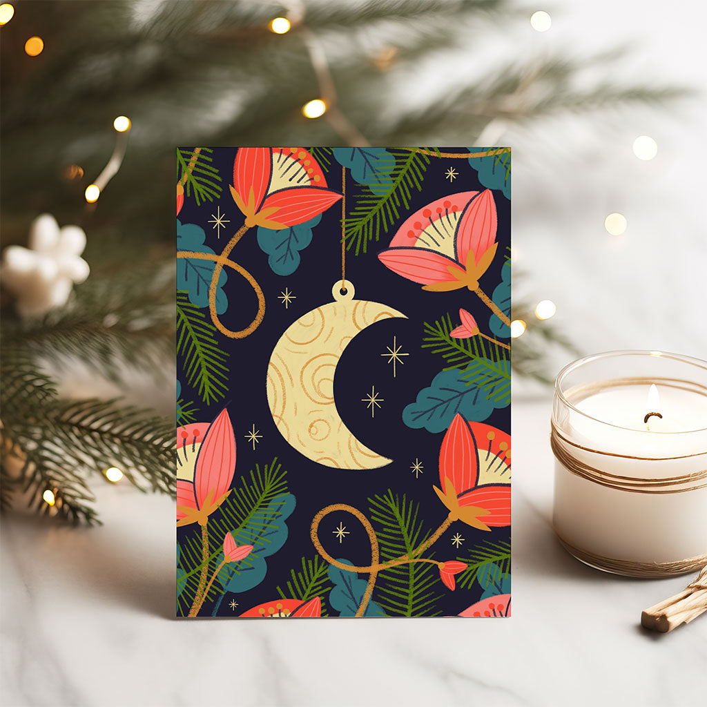 Moon Christmas Card