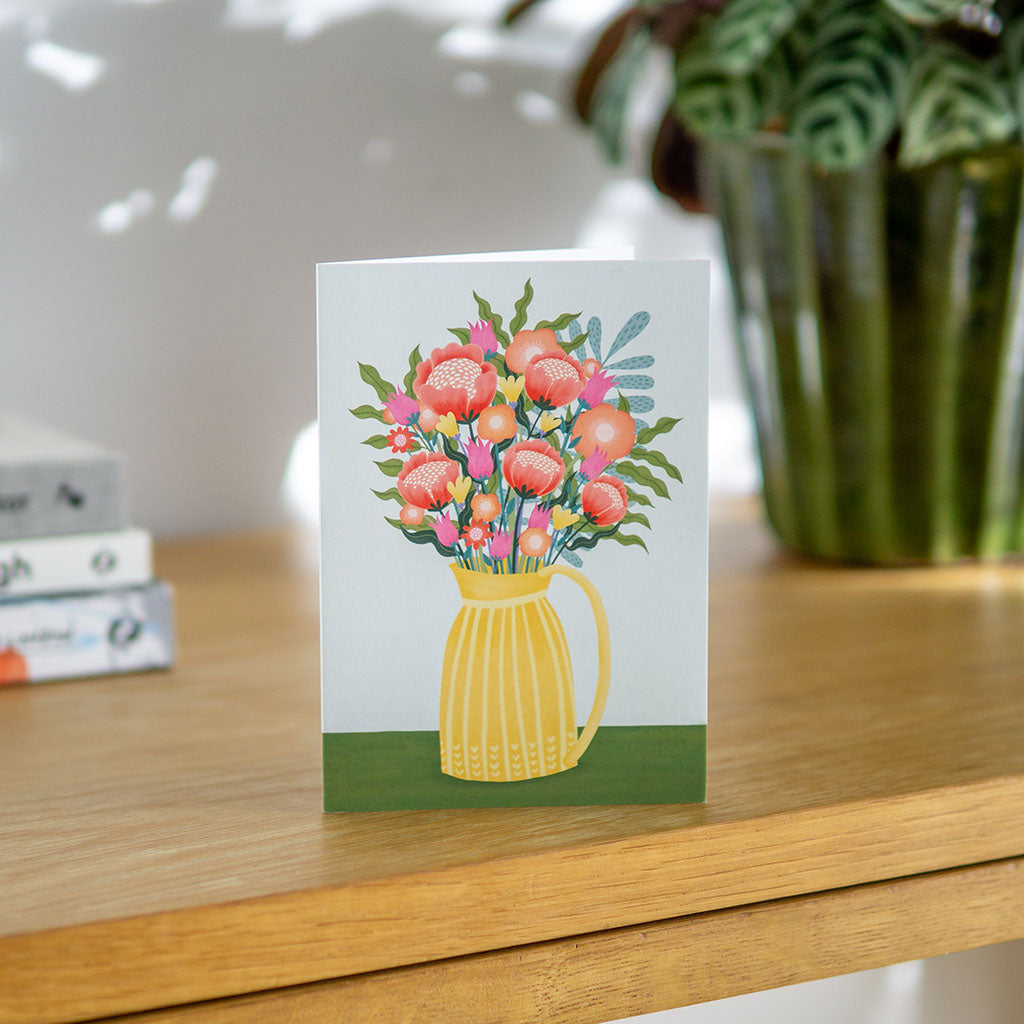 Flowers in Vase 3 Greetings Card