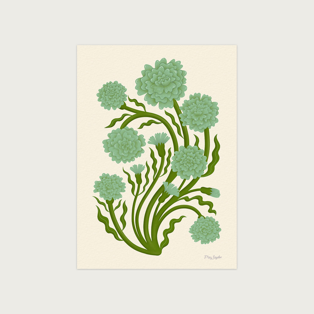 Green Carnations Art Print