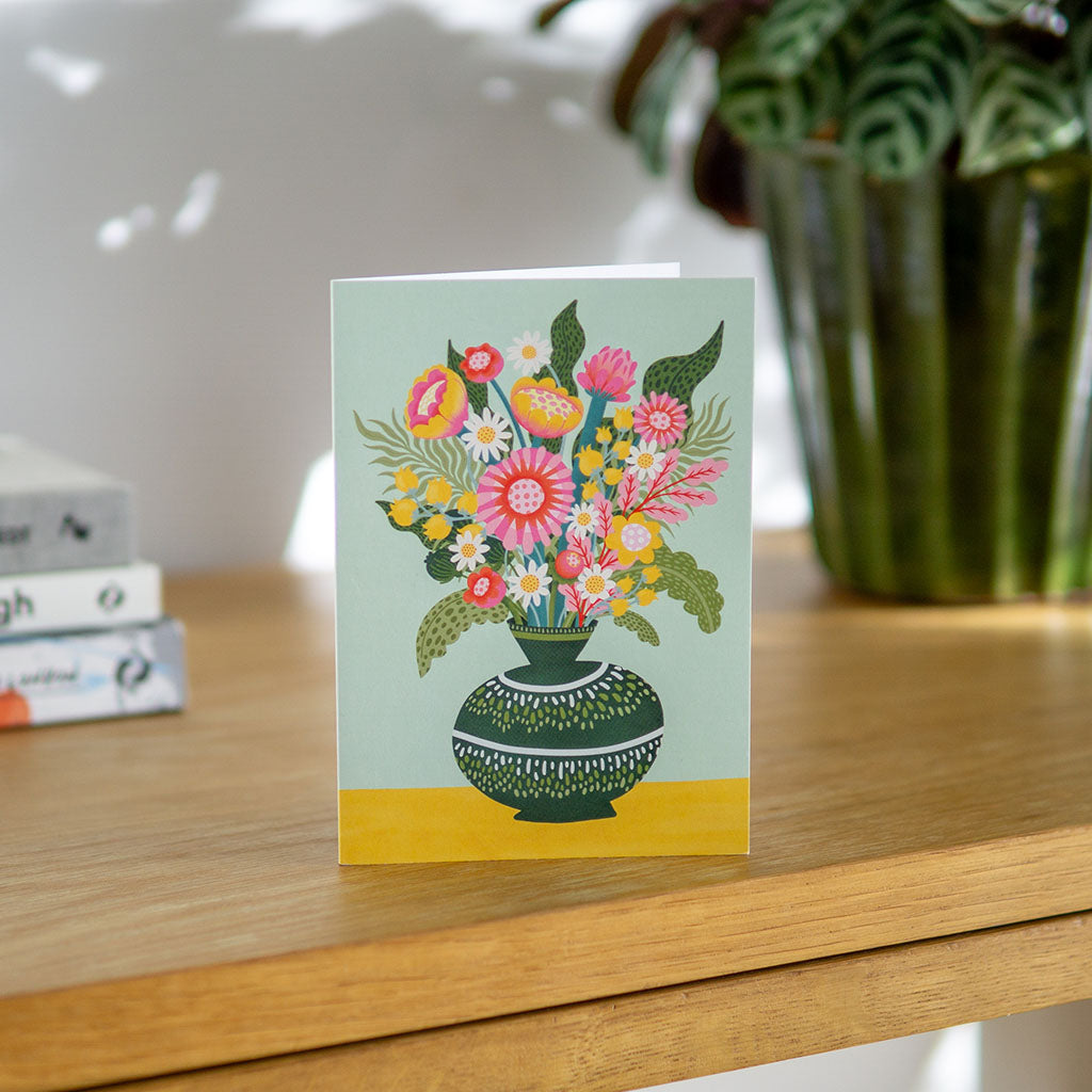 Flowers in a Vase 1 Greetings Card