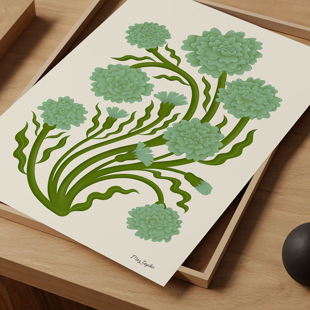 Green Carnations Art Print