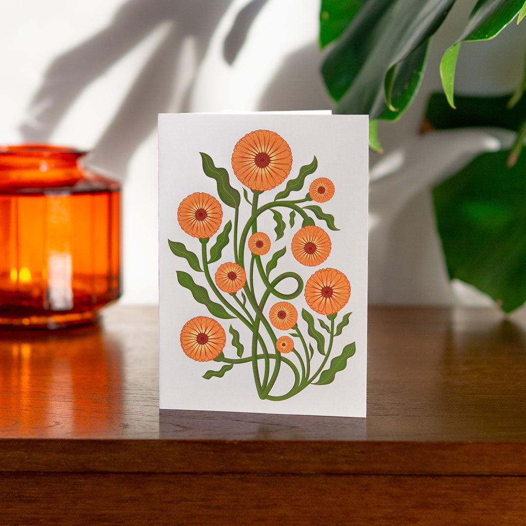 Pot Marigold Greetings Card