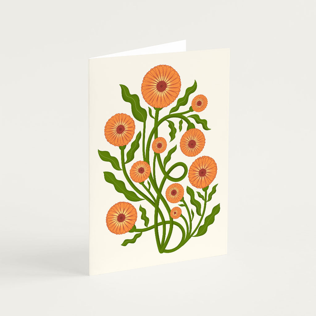 Pot Marigold Greetings Card