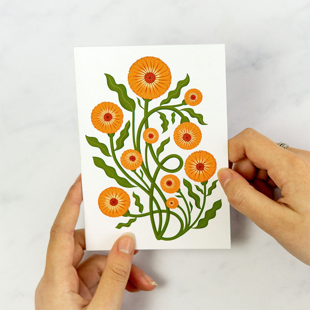 Pot Marigold Greetings Card