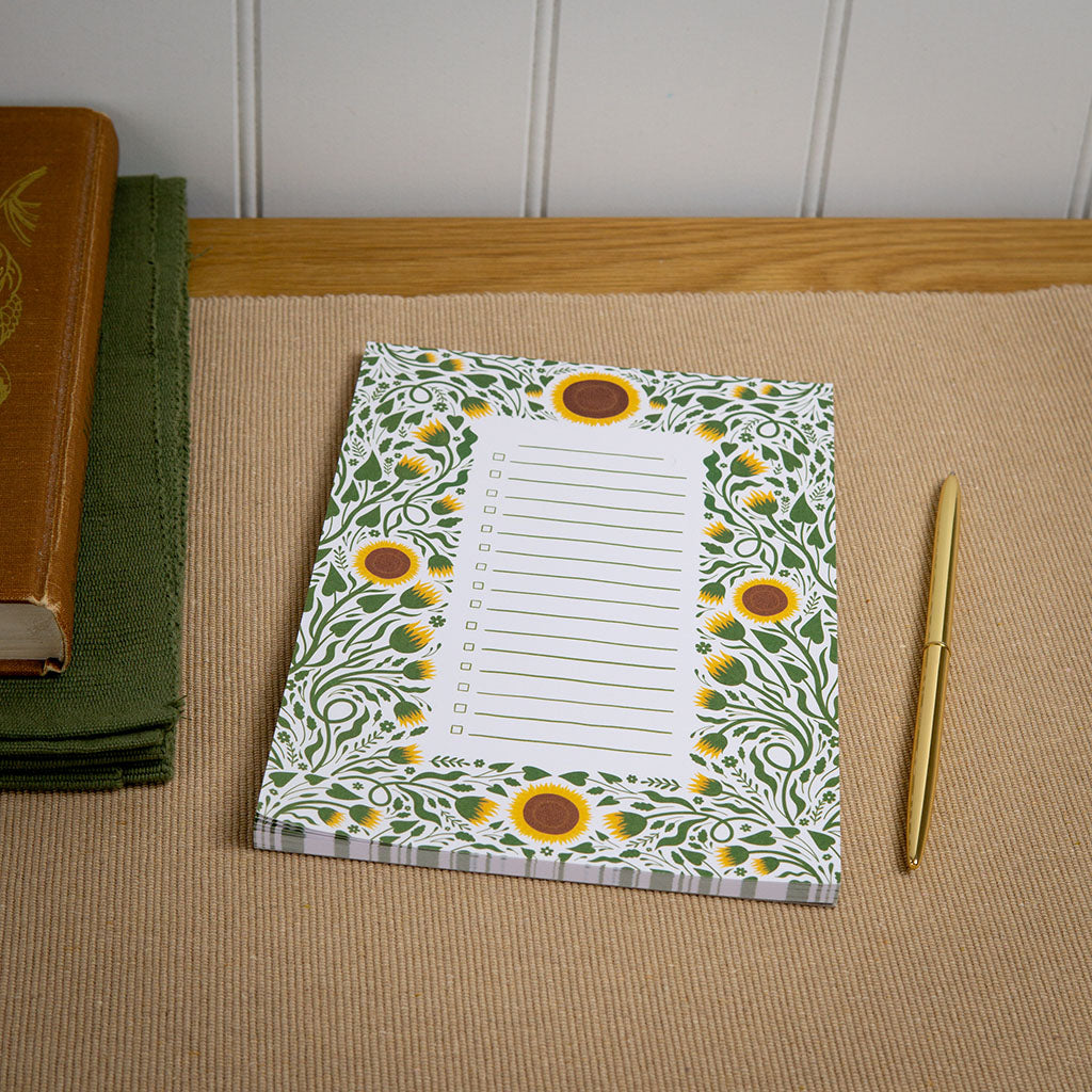 Sunflowers Floral Notepad