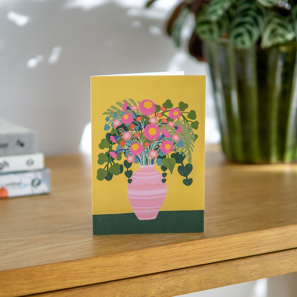 flowers illustrated greetings card