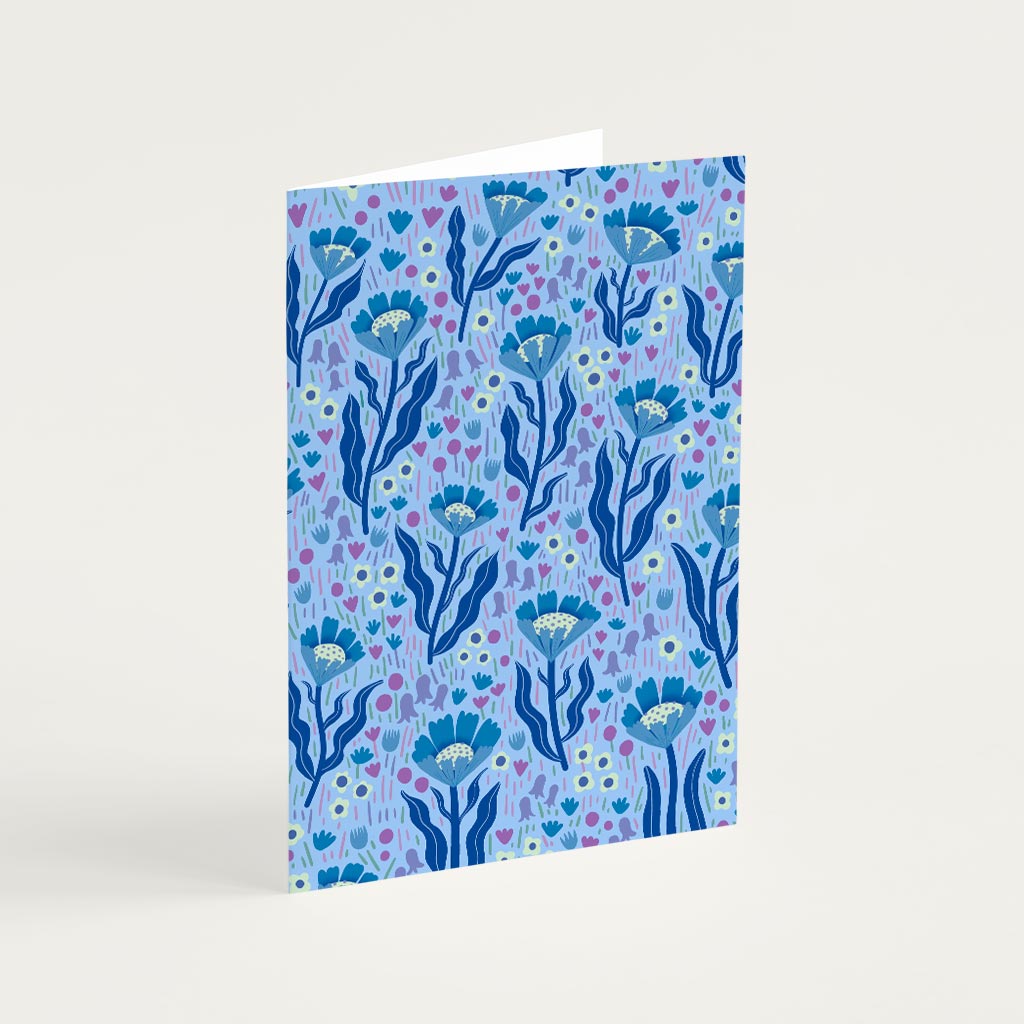 blue cornflower greetings card
