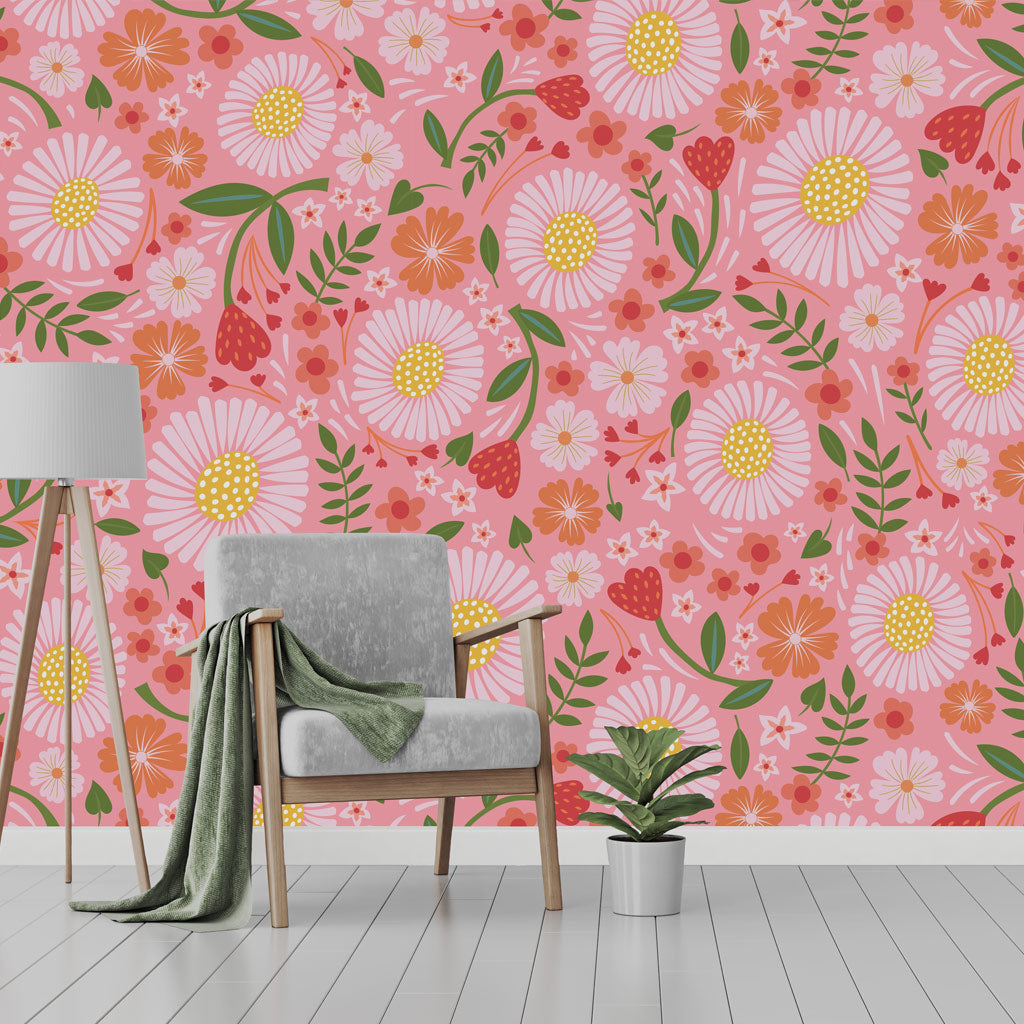 big pink flower wallpaper