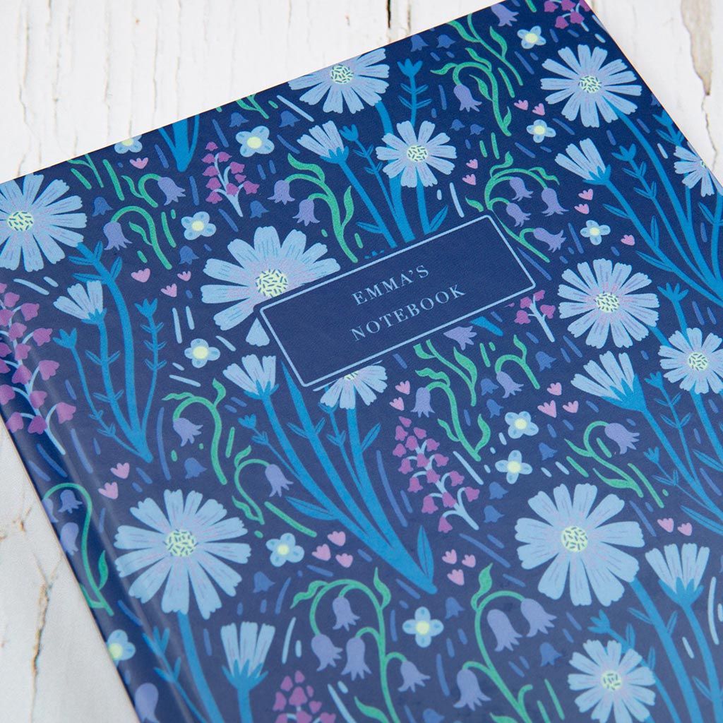 custom notebook with floral pattern